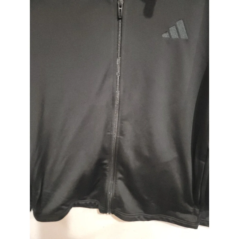 adidas Jacket L Men Black Full Zip Tricot Track Jacket Zip Pockets KD3632‎ Large